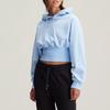 Adidas Cropped Hoodie Solid Color Comfortable Loose Short Hoodie Women Hoodies Bright-Blue IW6317