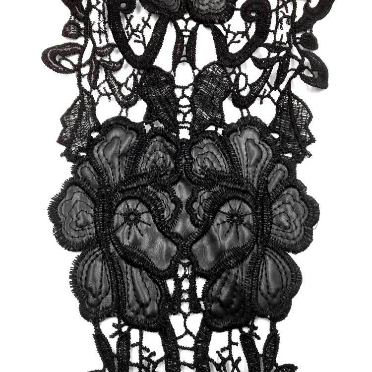 Water-soluble Lace Collar, Polyester Silk Sticky Leather Embroidered Collar, Three-dimensional Hollow Embroidered Corsage Fake Collar PU Leather