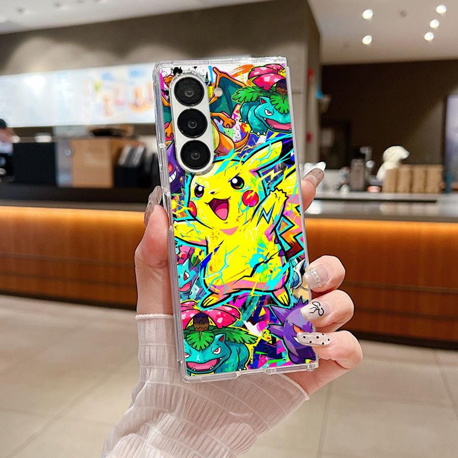 

Hot Comic Pokemon Art Transparent Soft Phone Cover Case for Samsung Galaxy ZFold6 ZFold4 Z Fold 7 6 5 4 3 ZFold5 ZFold3 ZFold7 Galaxy Z Fold6