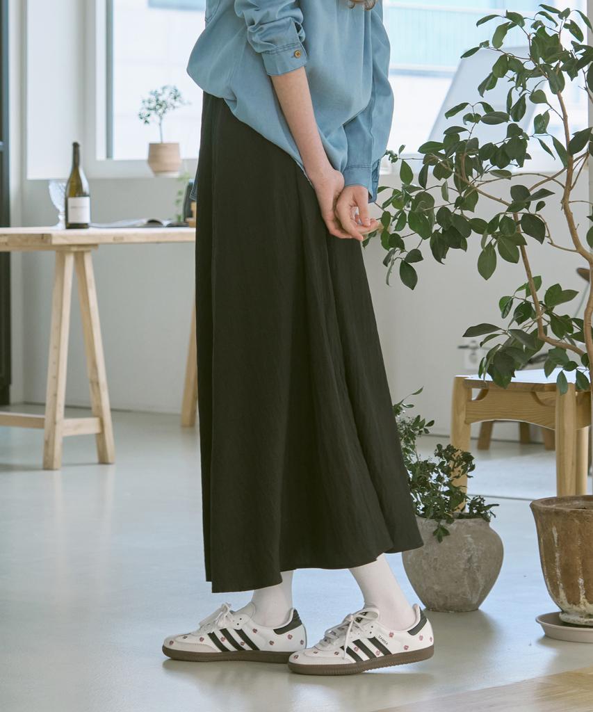 VISITINNEWYORK In-Banding Flare Long Skirt (Vb4Srf1)