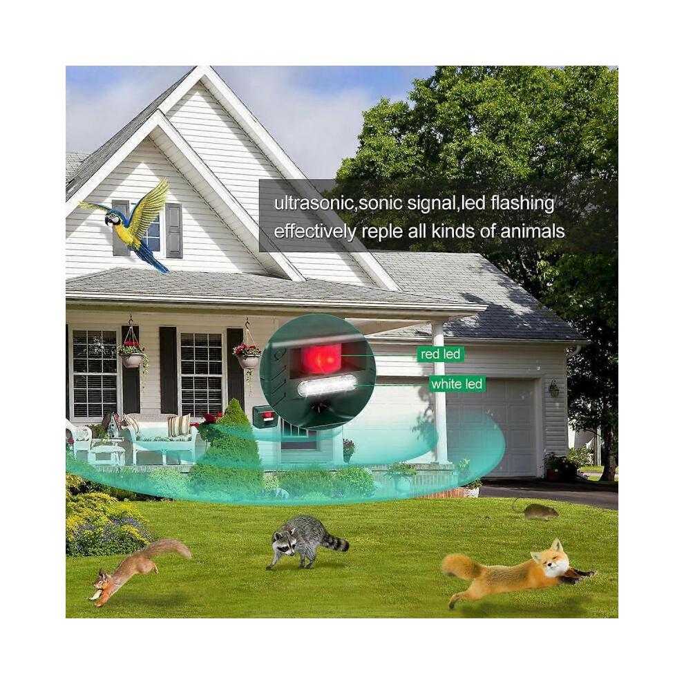 Outdoor Ultrasonic Bird Repeller, Outdoor Bird Repeller, Ultrasonic Animal Repeller with Motion Sensor and Flash to Repel Pests