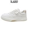 Leather little white shoes women's shoes 2025 spring and summer new soft soles not tired feet single shoes platform casual sports board shoes