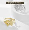 Cazador Animal Elephant Open Rings for Women Cute Finger Rings Stainless Steel Jewelry 2026 Party Birthday Wedding Friends Gift