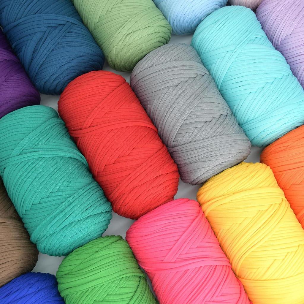 Chunky Large Roll 400g T-shirt Yarn for DIY Knitting, Crochet, Bags & Floor Mats