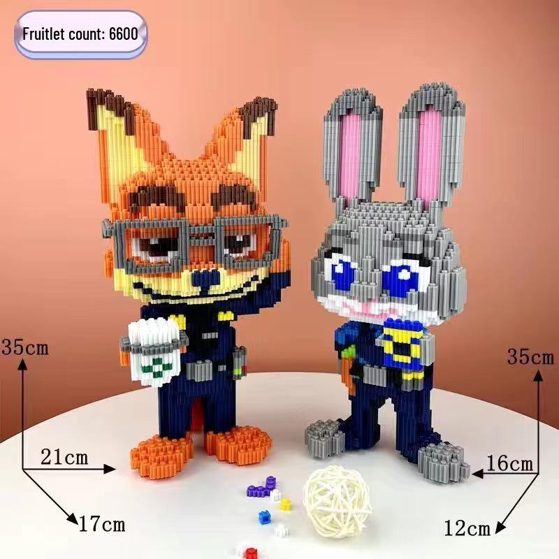 Girls' Compatible Lego: Violent Bear Building Block Series - Educational Micro-Block Interlocking Toys & Gifts