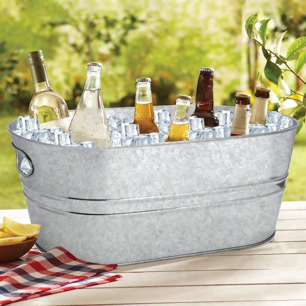 15L Ice Bucket Metal Drink Bucket High Quality Beverage Tub  Bars