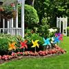 30 Pezzi Girandole di Plastica Arcobaleno, Mulini a Vento da Giardino per Decorazione Cortile Prato, Decorazioni per Feste all'Aperto, Ornamenti per Festival YMY