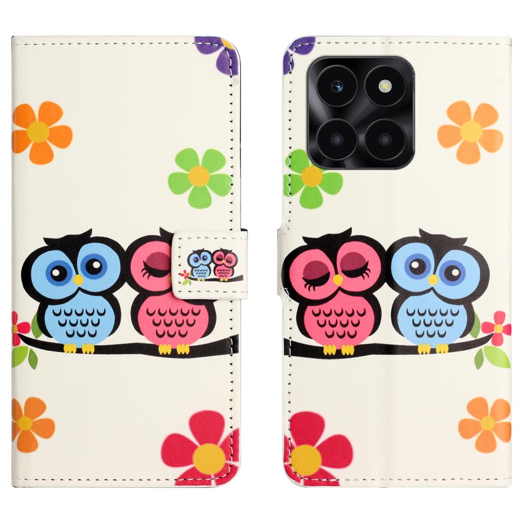 For Honor X6a 4G/X6b 4G/X6c 4G Wallet Case PU Leather Pattern Printing Phone Stand Cover