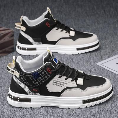 Spring Men's Shoes New Breathable High-top Shoes Men's Trend Versatile Little White Shoes Platform Sports Casual Board Shoes Trendy Shoes