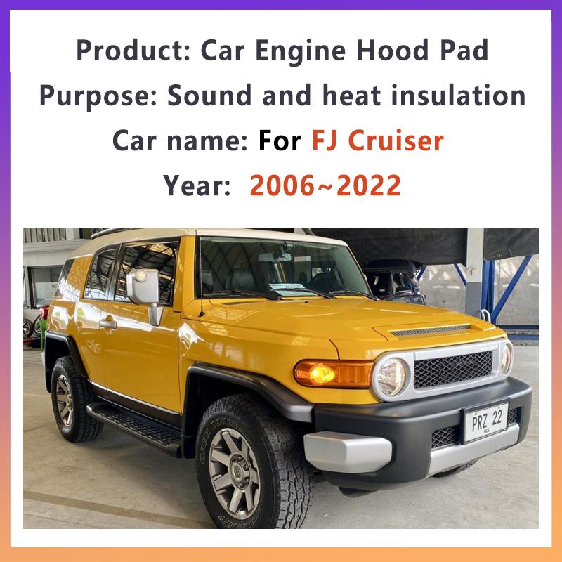 Car Front Hood Heat Insulation Pad For Toyota FJ Cruiser Accessories XJ10 2006~2022 2010 2015 2018 Soundproof Cotton Mat Sound
