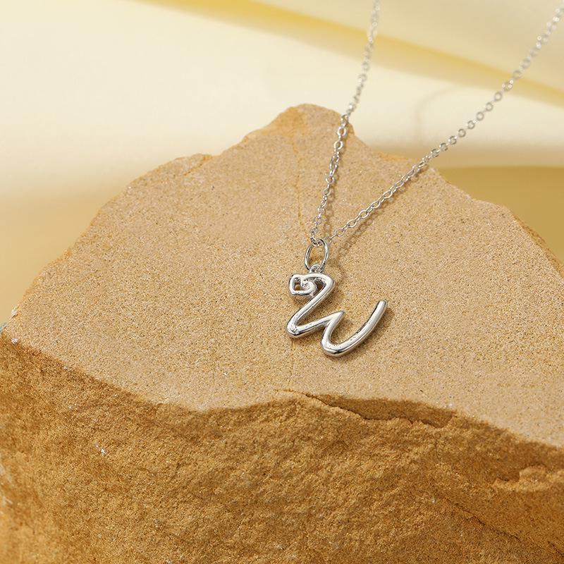 Banyan Tree S925 Silver English Letter Pendant Necklace - Simple, Elegant Style for Mother's Day