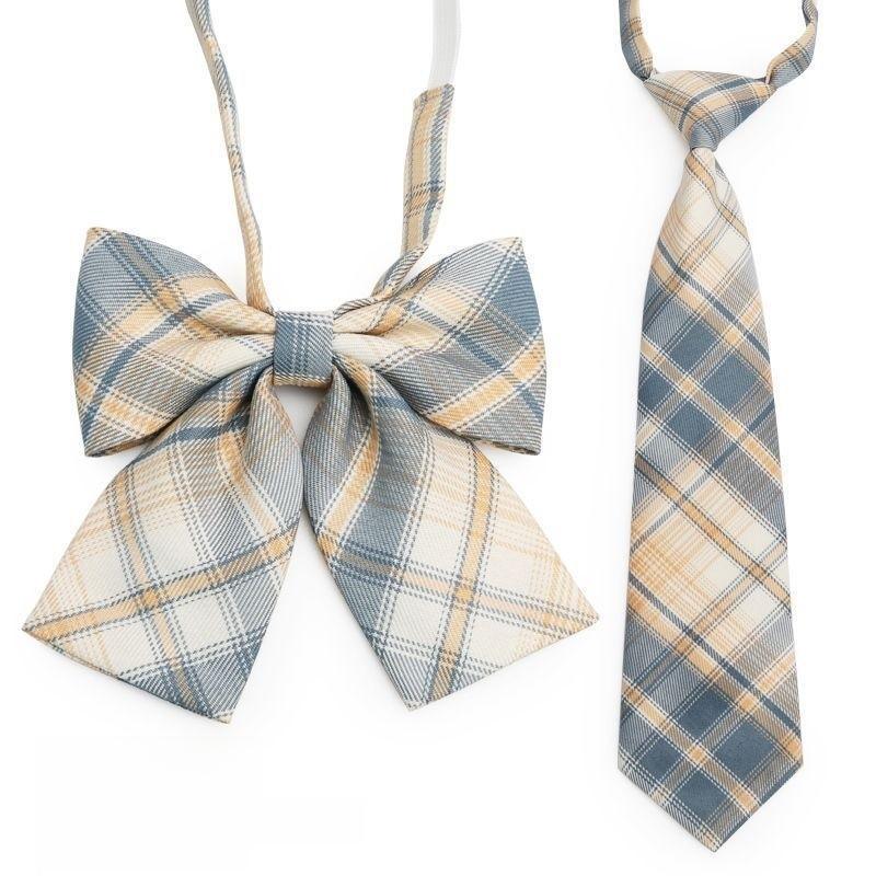 Childrens School Uniform Tie With Gingham Pattern Design For Graduation Photo Shoots