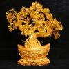 Lucky Money Tree Chinese Gold Ingot Crystal Fortune Tree Ornament Wealth Ornament Home Office Table Decoration Tabletop Crafts