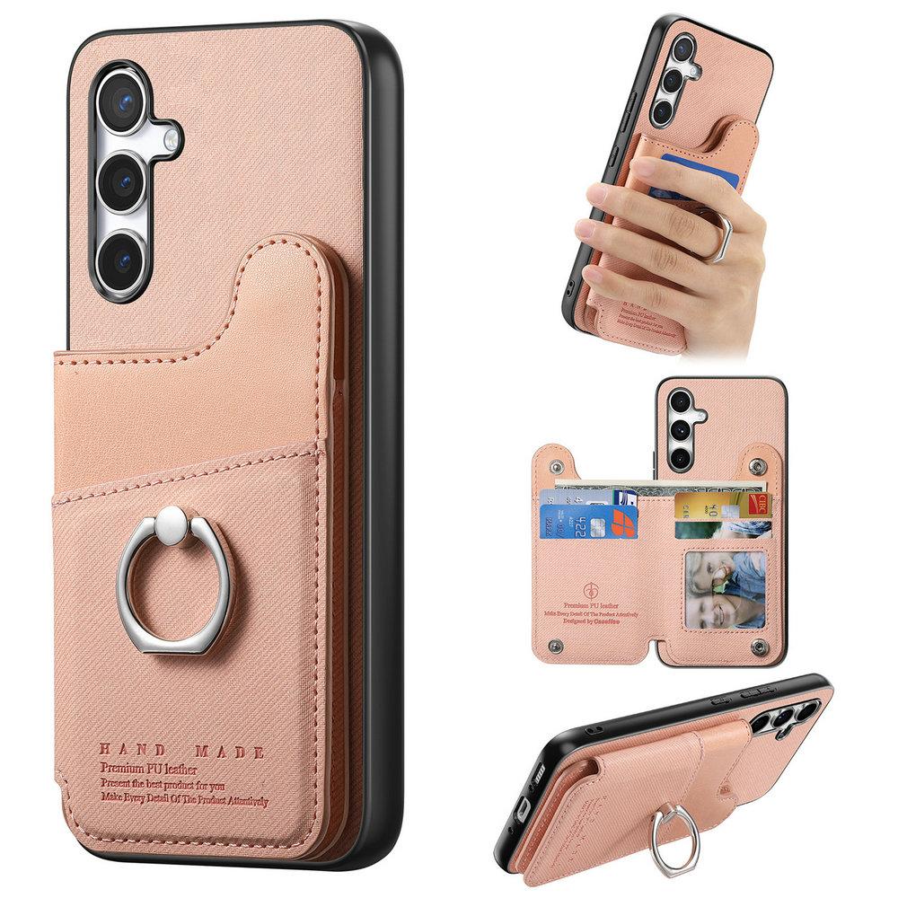 RFID Leather Card Back Case for Coque Samsung A56 5G 2026 Ring Holder Wallet Etui Galaxy A36 A26 A17 A16 A06 A 16 17 36 56 Cover