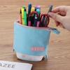Capacity Canvas School Supplies Pencil Case Telescopic Pen Bag Makeup Pouch Zipper Storage Box