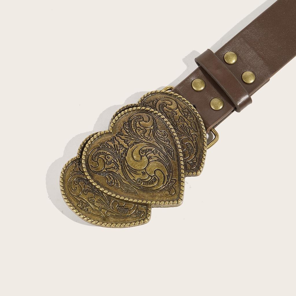 Heart Buckle Waist Belt Punk Chain Heavy Duty Grunge Buckle Modern Waistband Waist Chain Studded Belt