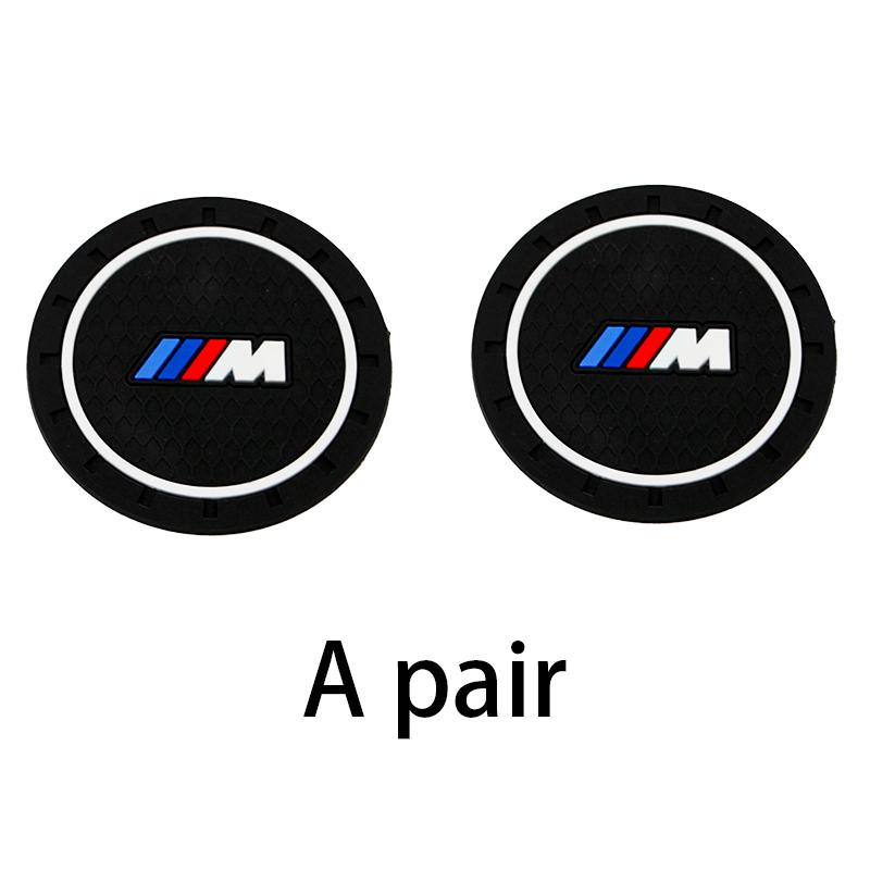 2Pcs Silicone Car Water Cup Coaster Anti-Slip Pad For BMW M M3 M5 X3 F10 F20 Auto Interior Tuning Parts Accessories F30 F40 F15