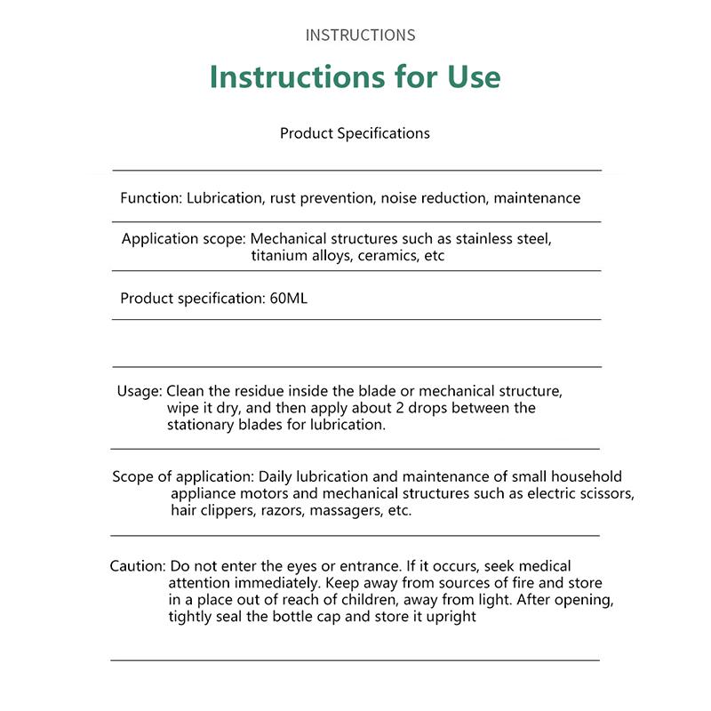 60Ml Electric Clippers Shaver Maintenance Oil Hair Trimmer Blade Oil Rust Prevention Lubricant Oil For Hair Trimmer Clippers