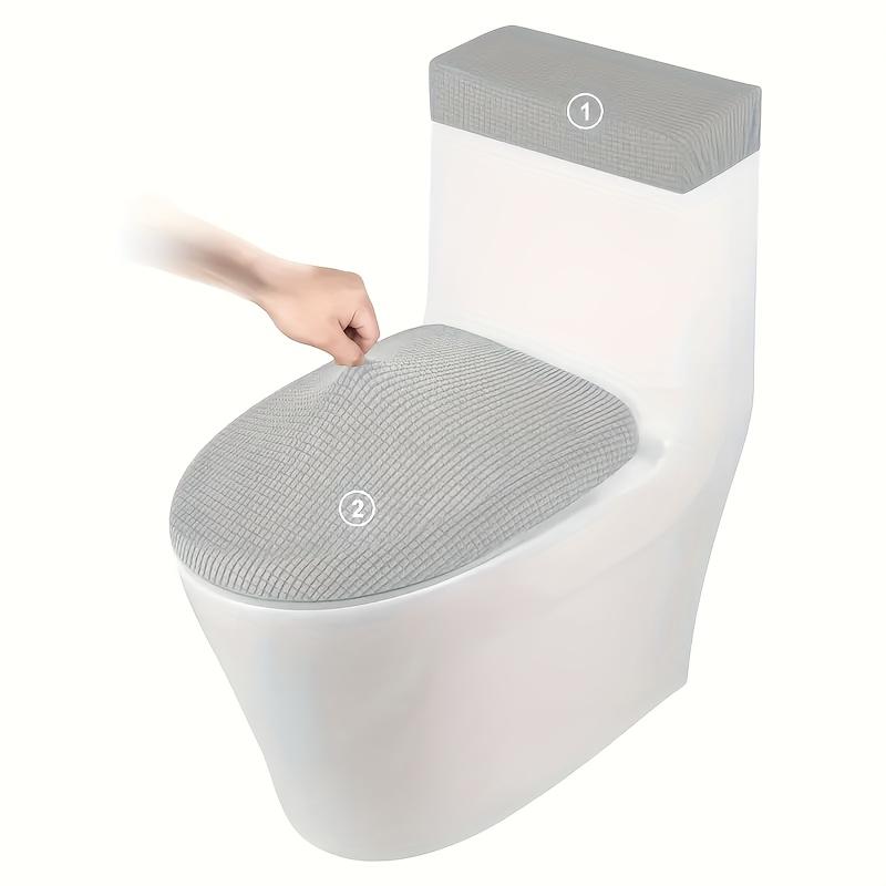 2pcs Elastic Corn Kernels Toilet Seat Cover Fresh Solid Color Bathroom Sanitary Napkin Cover Suitable for All Seasons Wrapped U-shaped Adapter