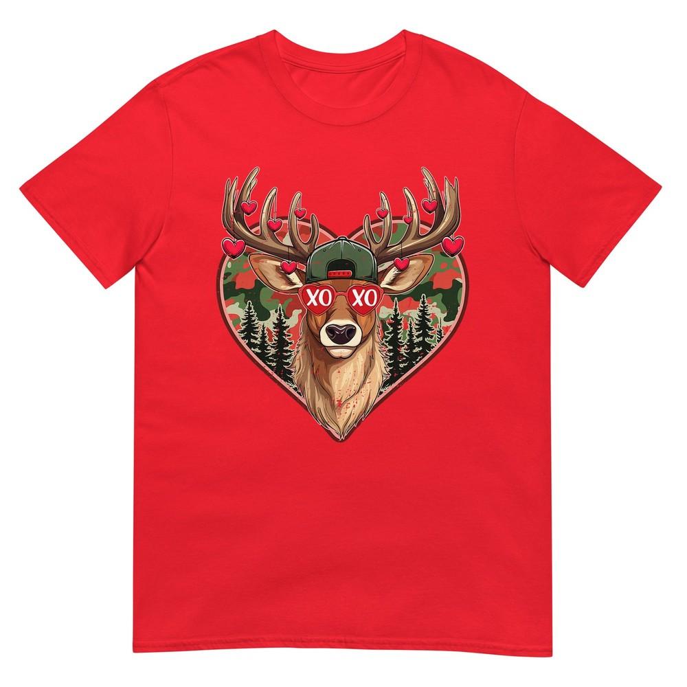Xoxo Valentine Buck Camo Deer Retro Hunting Valentines Day TShirt S