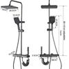 Luxury Bathroom Shower System Shower Faucet Full Set with Light Piano Key Smart Temperature Digital Display Hot Cold Mixer