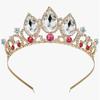 Rhinestone Crown Hair Accessory for Girls - Teardrop Design Headband Clip