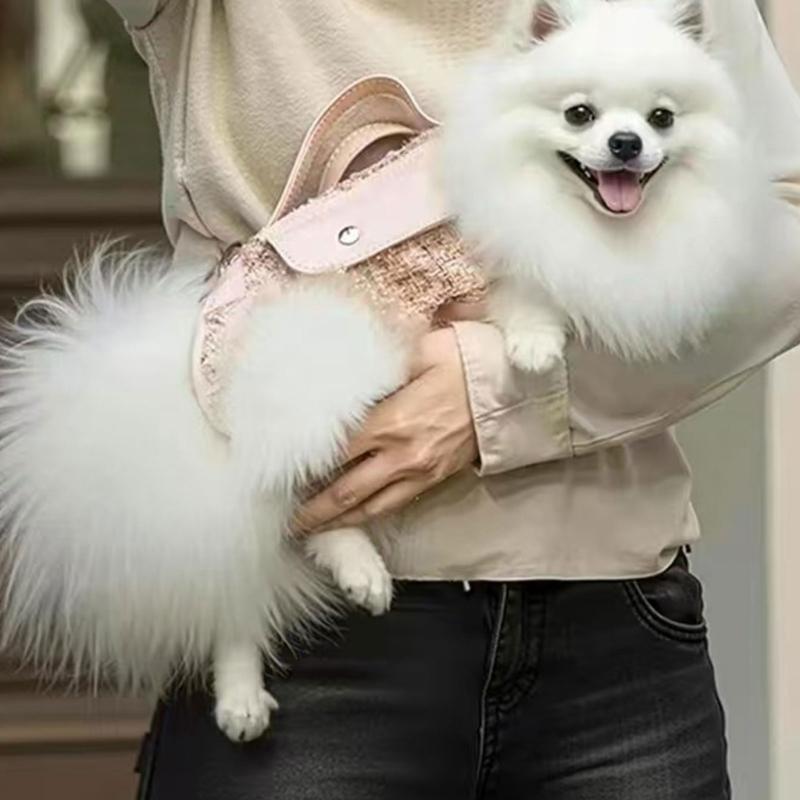Borsa a Tracolla Portacani con Manico e Guinzaglio per Animali Domestici Piccoli