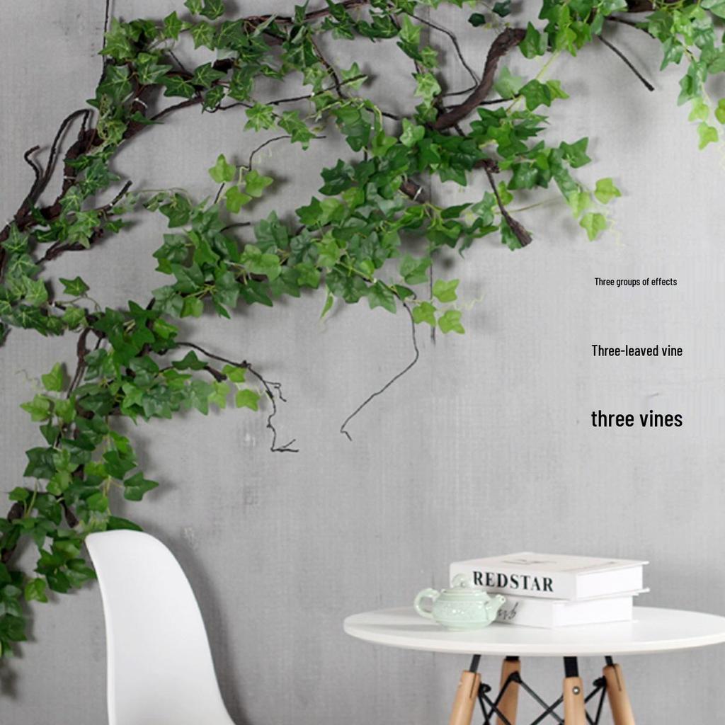 Decorative Rattan Faux Leaf Vines for Air Conditioning Pipe or Shopping Mall Display