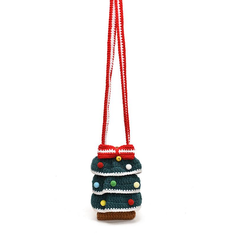 Charming Kids Unisex Shoulder Bag Featuring A Fun Christmas Tree Design For Daily Use
