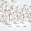 High-Gloss Gold Teardrop Pendant Necklace with ABS Imitation Pearl Beads
