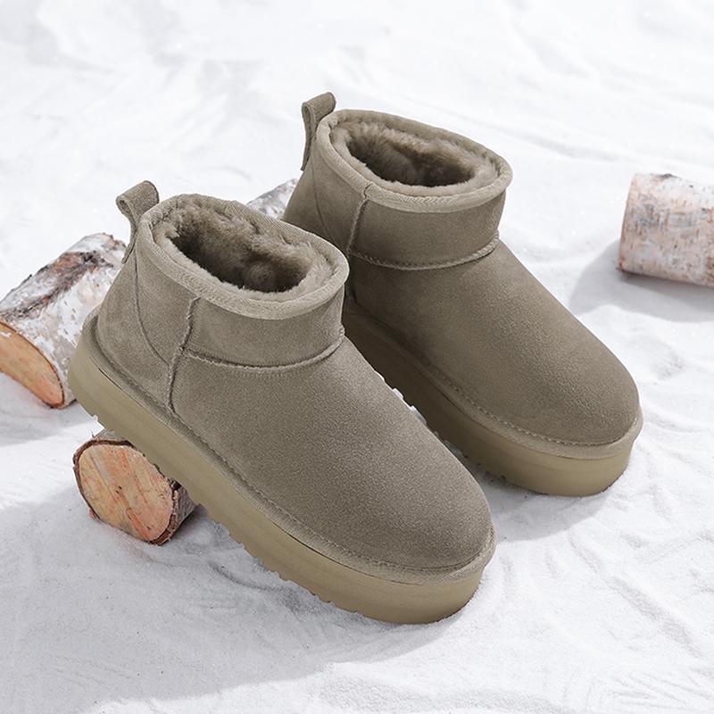 Qirui shoes Snow boots fashionable and versatile pure wool warm