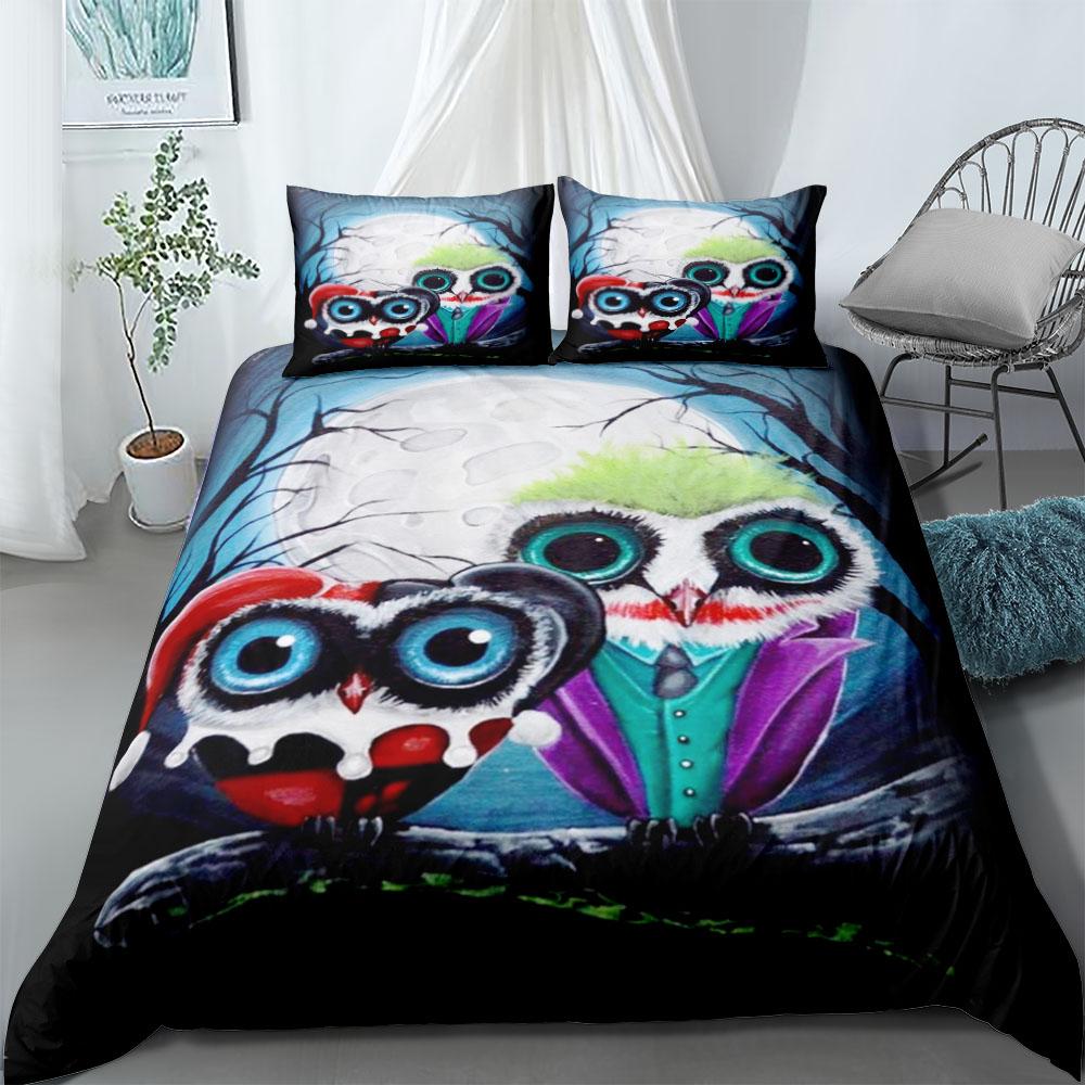 Conjunto de Cama Botânico Aves Britânicas Tamanho King Queen Casal Completo Solteiro Conjunto de Roupa de Cama