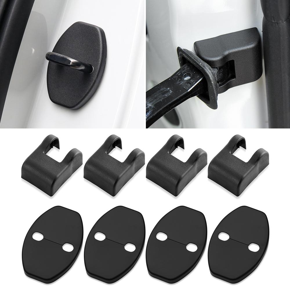 4st Bildörrlåsskyddskåpa+4st Dörrkontrollarmsskyddskåpa för VW Volkswagen Polo Tiguan Passat B5 B6 B7 CC TSI