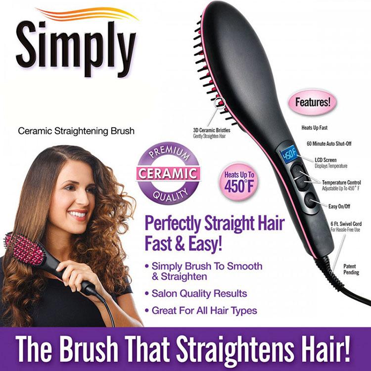 LED Display Dual-Use Electric Hair Straightener Comb