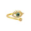 Vintage Enamel Demon Eye Zirconia Adjustable Ring