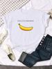 Dolce Banana Fruit Cartoon Print T-Shirt Kawaii Round Neck Tops Summer Comfortable Breathable Female Slim Casual O-neck Tees Unisex