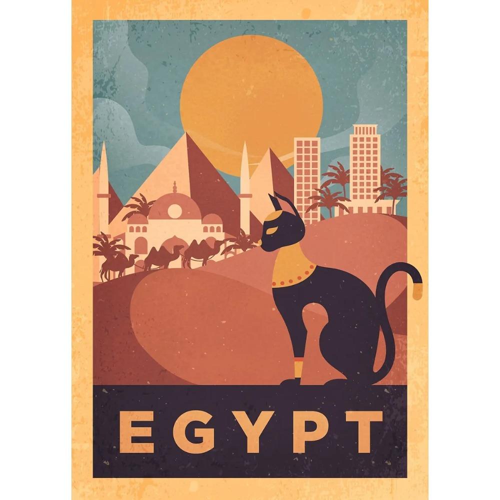 Majestic Pyramids of Giza Egypt Posters Egyptian Sphinx Travel Prints Canvas Painting Wall Art Pictures Home Living Room Decor