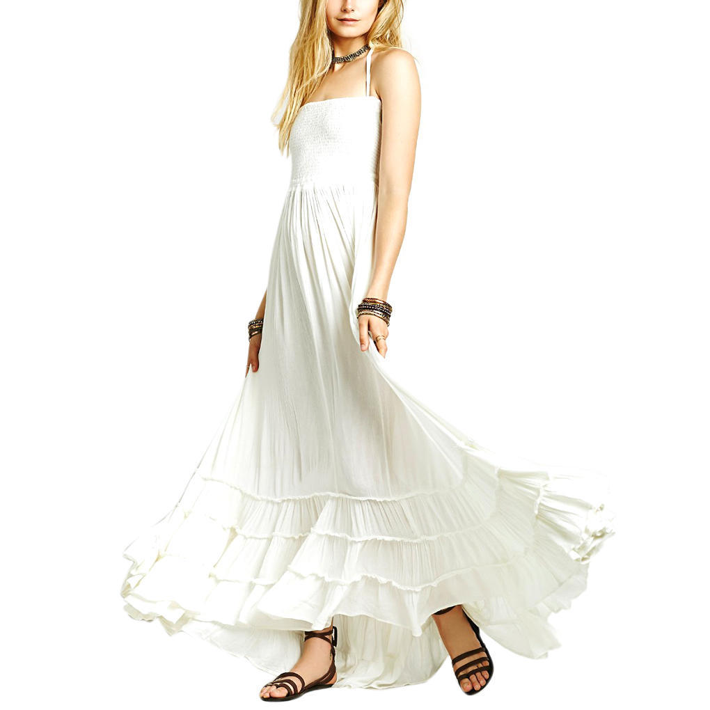 

Women Summer Boho Long Maxi Evening Party Dress Beach Dresses Chiffon Dress