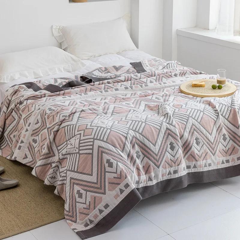 Japanese Throw Blanket Cotton Gauze Towel Four Seasons Bedspread Soft Leisure Blanket Single Double Dormitory Home Sofa Cover