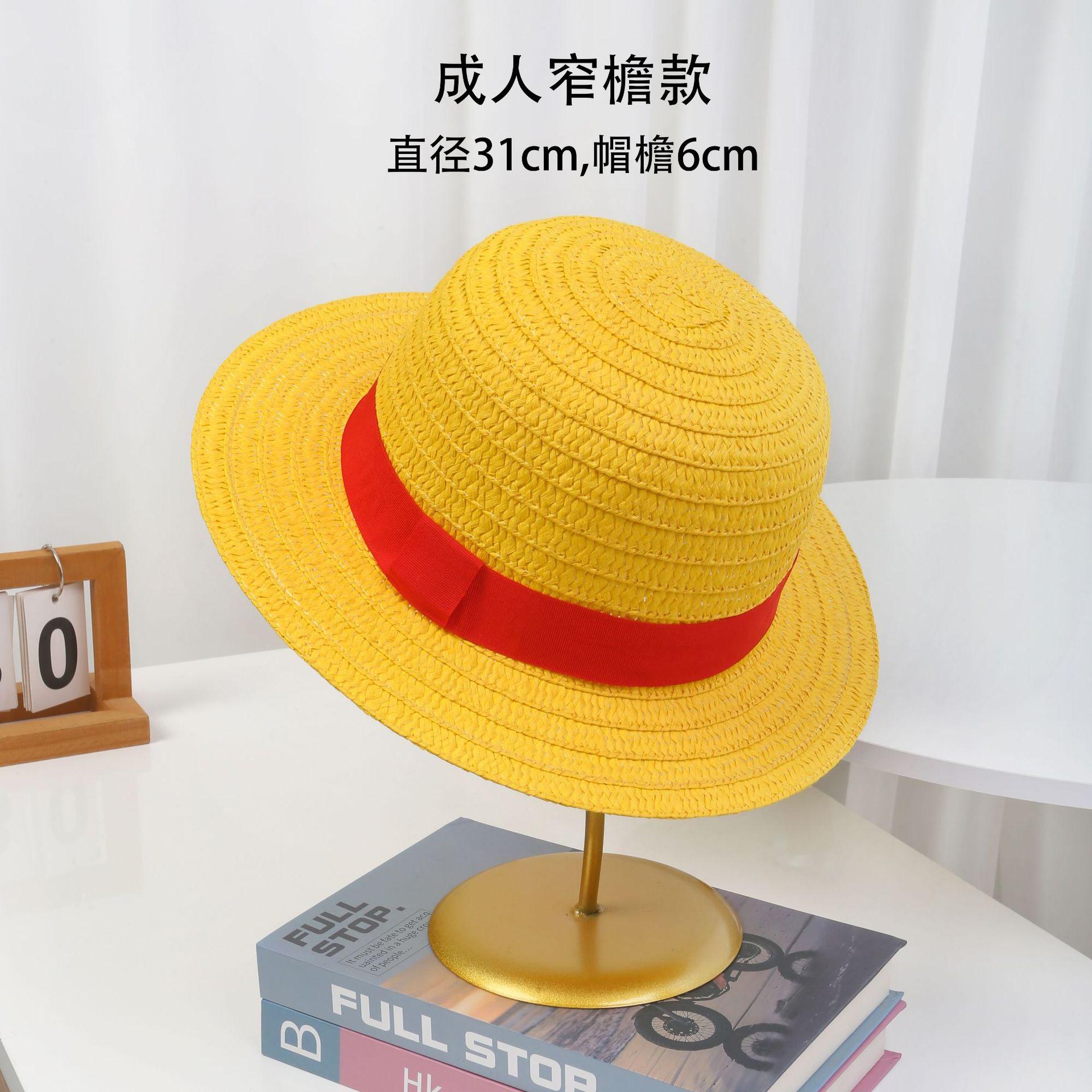 

One Piece Luffy Straw Hat, COSPALY, Dressed Up Straw Parent-Child Hat, Sunscreen Sunscreen Hat, Performance Hat, Sunshade Brim One size fits all