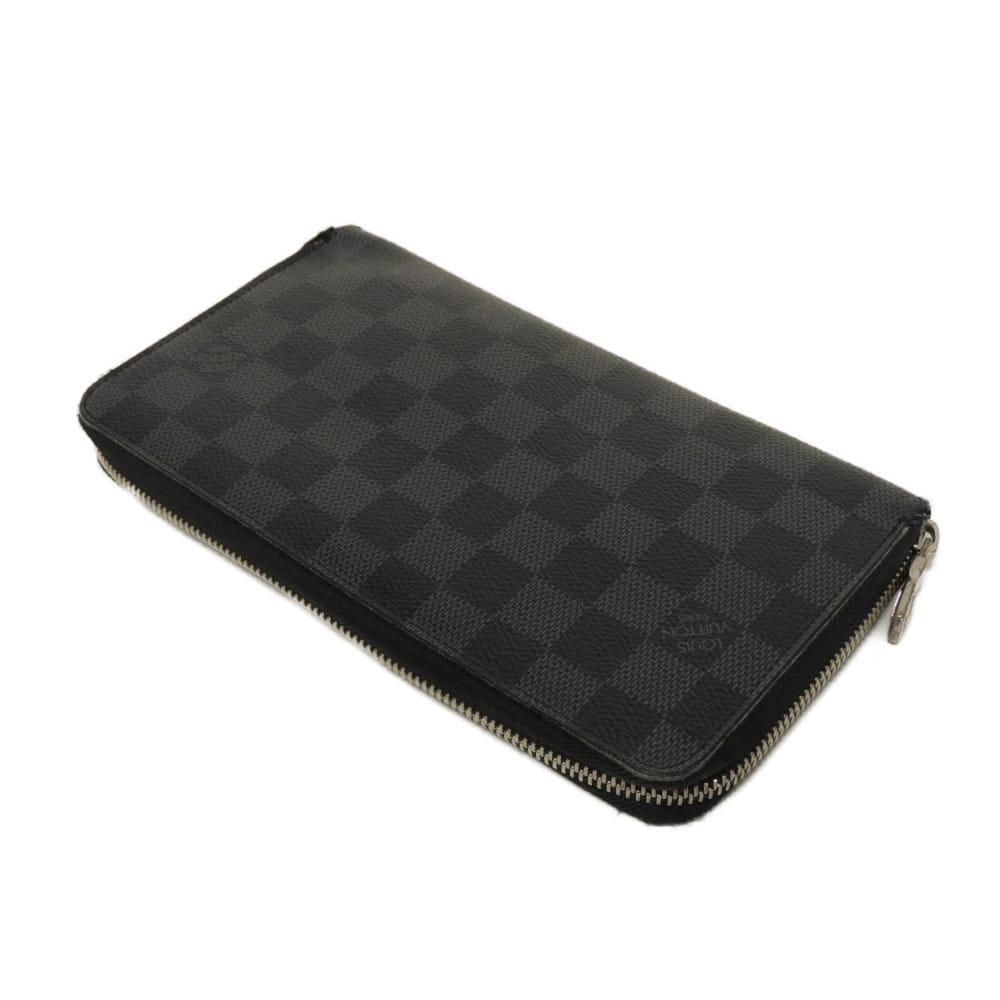 Used 12564 Zippy Organizer NM N60111 7940 Logo Black Gray Zip Around Damier Graphite Noir Men's from Japan AUTHENTIC