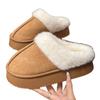 2025 new winter platform cotton slippers women's non-slip breathable warm home fluffy slippers snow boots cotton shoes