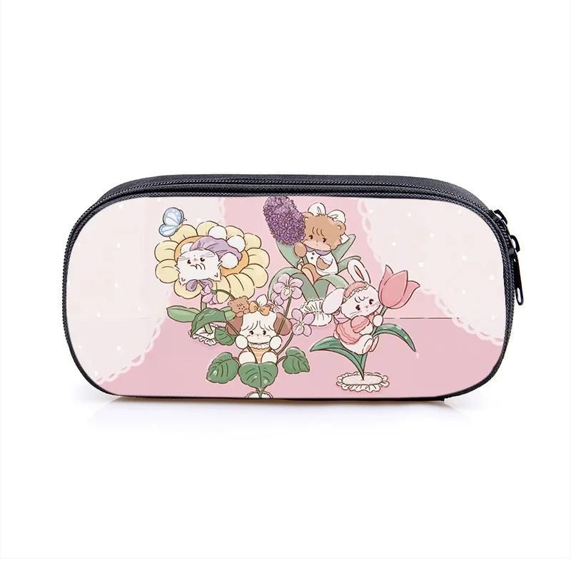 Mikko Pencil Bag Anime Pencil Cases Canvas Kawaii Stationery Box Children's Office Student School Supplies Stationary