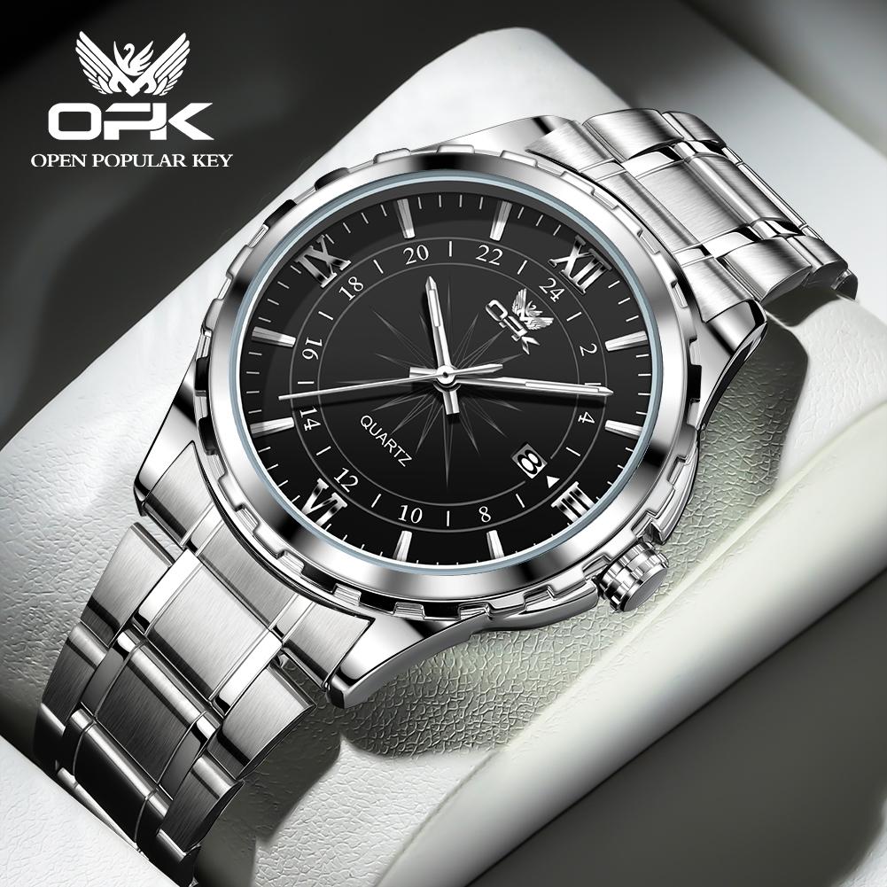 OPK Mens Watch Original Watches For Men Multifunctional Quartz Wristwatch Waterproof Luminous Mens Gifts