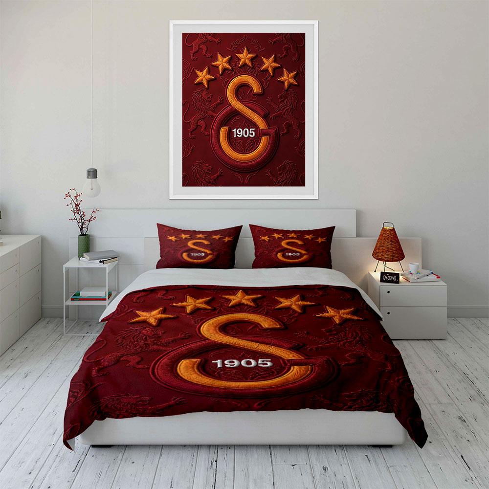Red Bedding Set with S Logo Bedding Duvet Cover Set Duvet Cover Pillowcases (1 * Duvet Cover 2 * Pillowcases, without duvet insert)