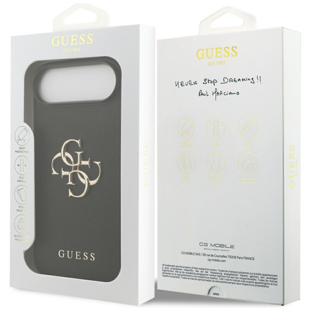 Guess Grained Big 4G & Classic Logo case for iPhone Air black