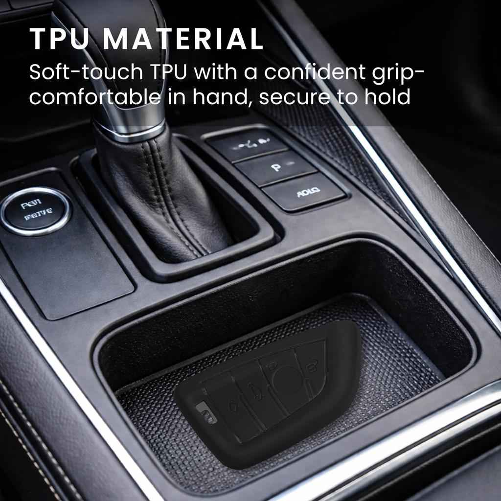 kwmobile Car Key Case for BMW Car Key Smart Key TPU Key Case Key Cover Black with Key Ring 3-Button - - - -