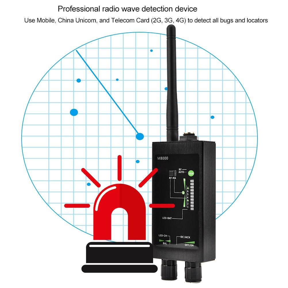 M8000 Radio Anti Spy Detector Signal Auto Tracker Detector With Antenna(100-240 )