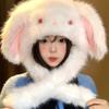 Fluffy Rabbit Ear Hat Moving Ears Cartoon Animal Hat New Plush Winter Hat For Women