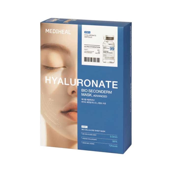 Mediheal Hyaluronic Acid Bio Second Derm Mask Deep Hydration Ampoule Sheet Mask 10 Sheets